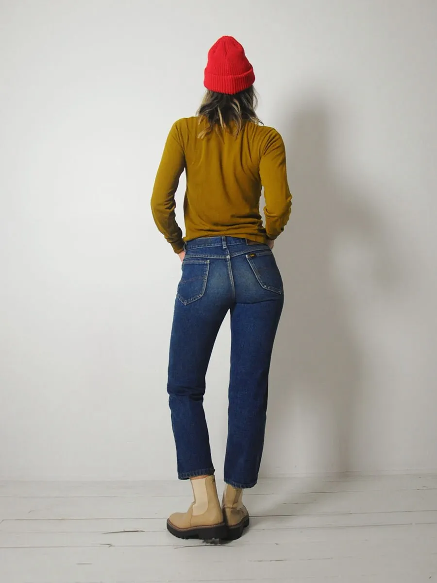 1970's Ochre Thin Turtleneck