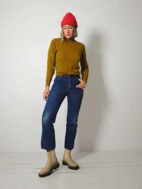 1970's Ochre Thin Turtleneck