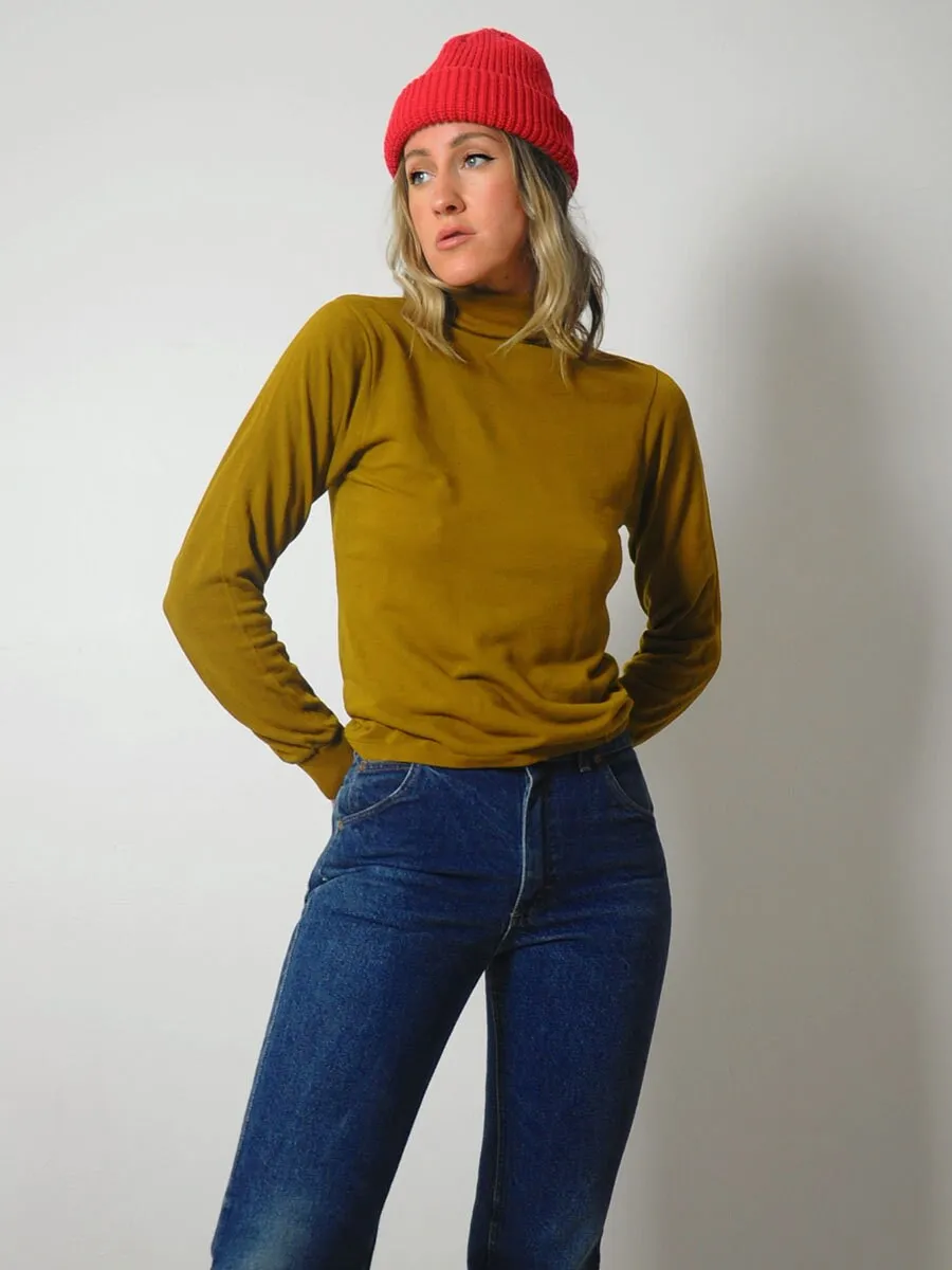 1970's Ochre Thin Turtleneck