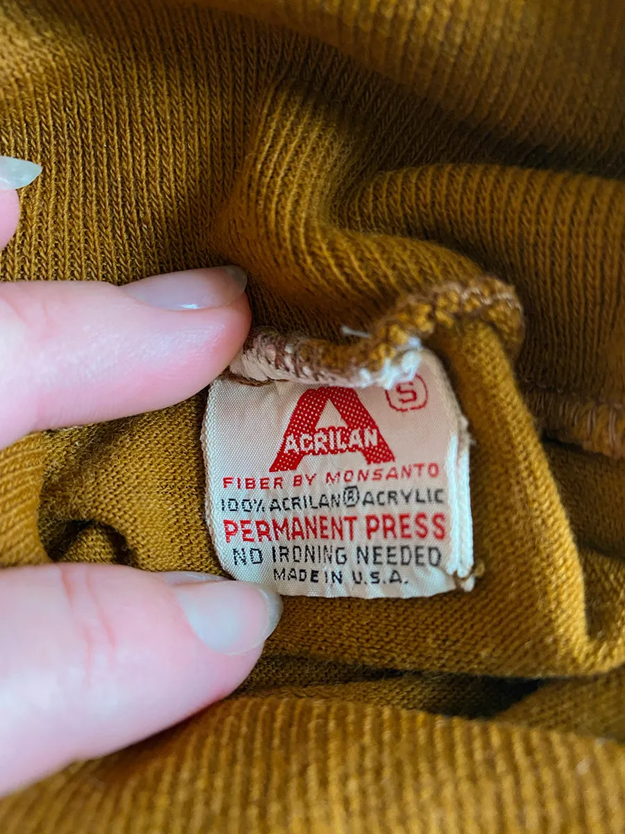 1970's Ochre Thin Turtleneck