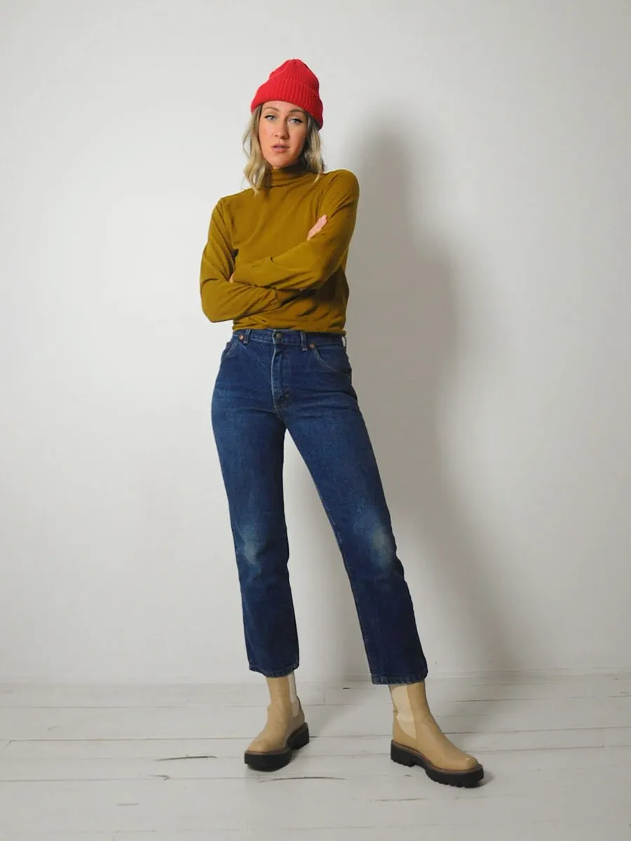 1970's Ochre Thin Turtleneck