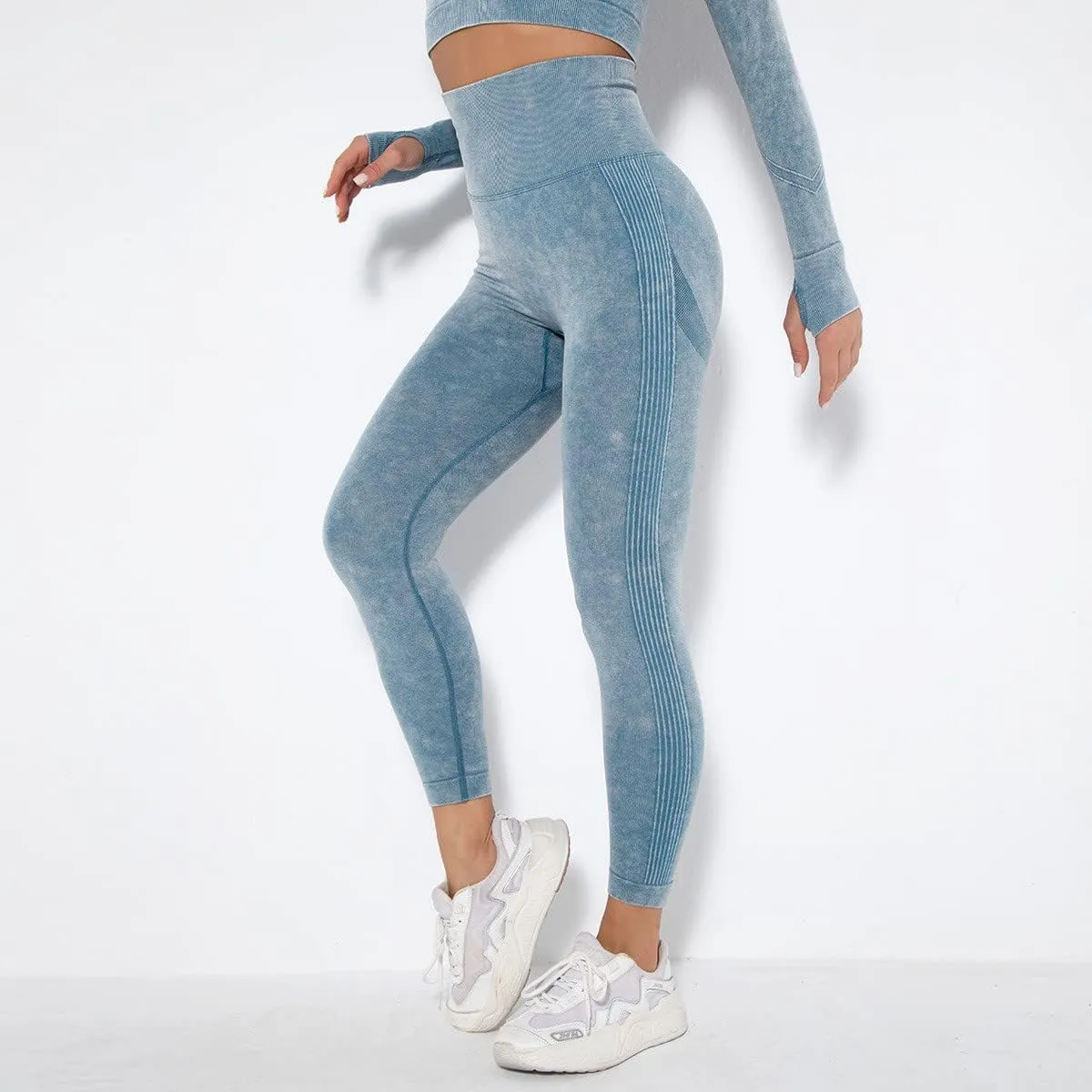 Akklian Gym Yoga Pants Compression Leggings for Women High Waist Butt Lifting Leggings Comfy Stretchy Striped Sports Leggings