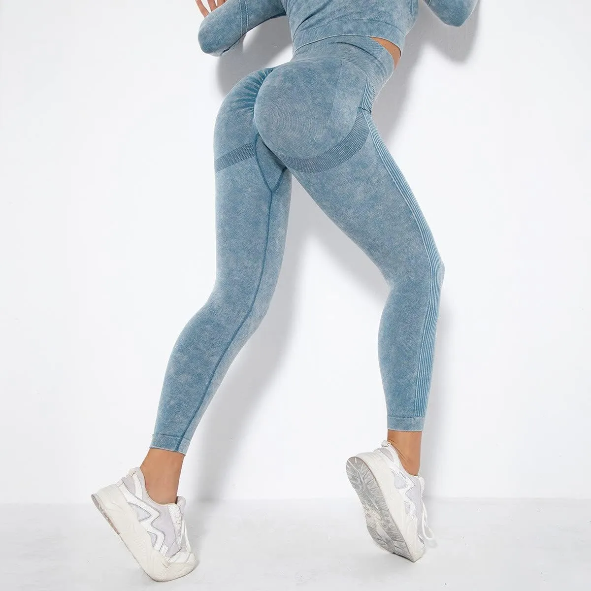 Akklian Gym Yoga Pants Compression Leggings for Women High Waist Butt Lifting Leggings Comfy Stretchy Striped Sports Leggings