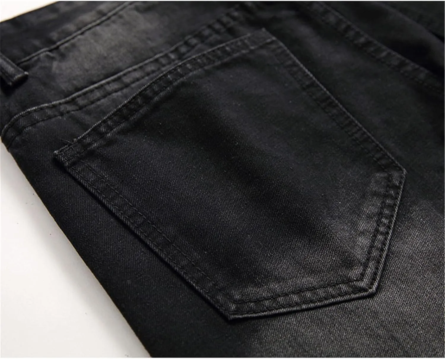 Andongnywell Mens Straight Leg Regular Fit Classic Basic Denim Jeans Classic Biker Jeans Ripped Casual Pants