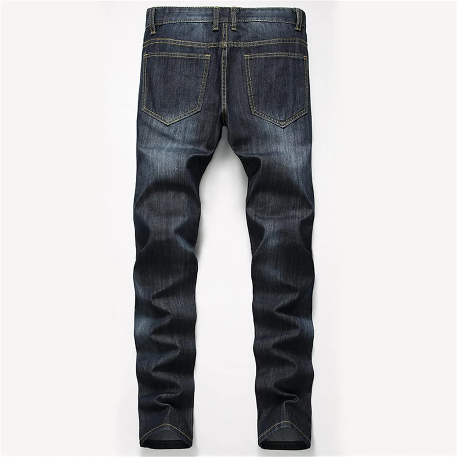 Andongnywell Mens Straight Leg Regular Fit Classic Basic Denim Jeans Classic Biker Jeans Ripped Casual Pants