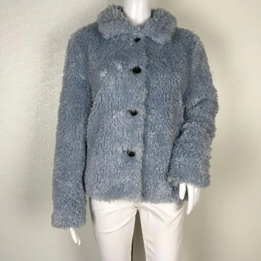 Betsey Johnson Womam Faux Fur Elegant Jacket Coat