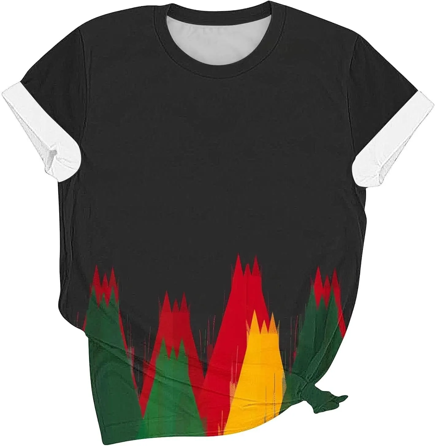 Black History Month Shirts for Women Summer Casual Short Sleeve Tunic Tops Plus Size Crew Neck Patriotic Blouses