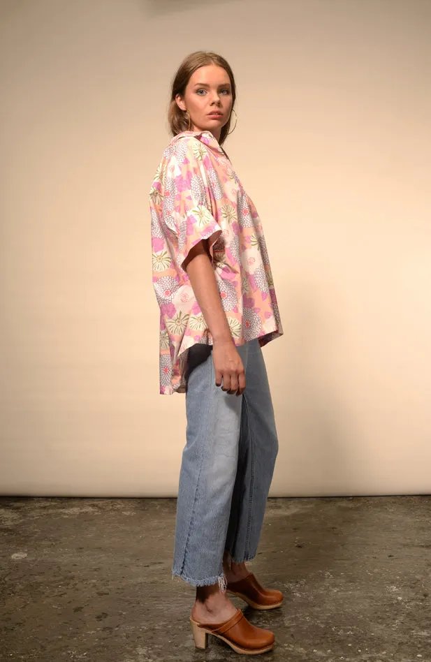 Blouse imprimée florale rose Shakti