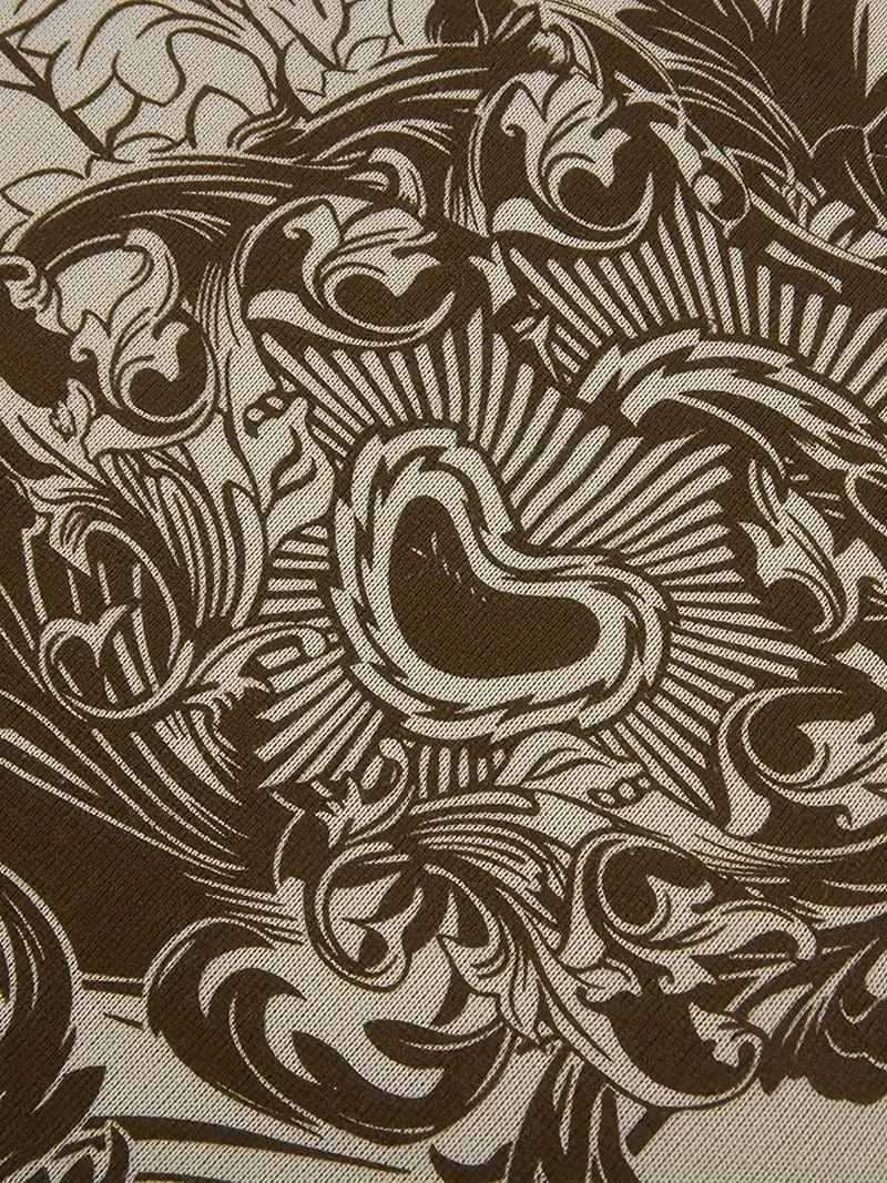 Brown and Beige Floral Print Hoodie