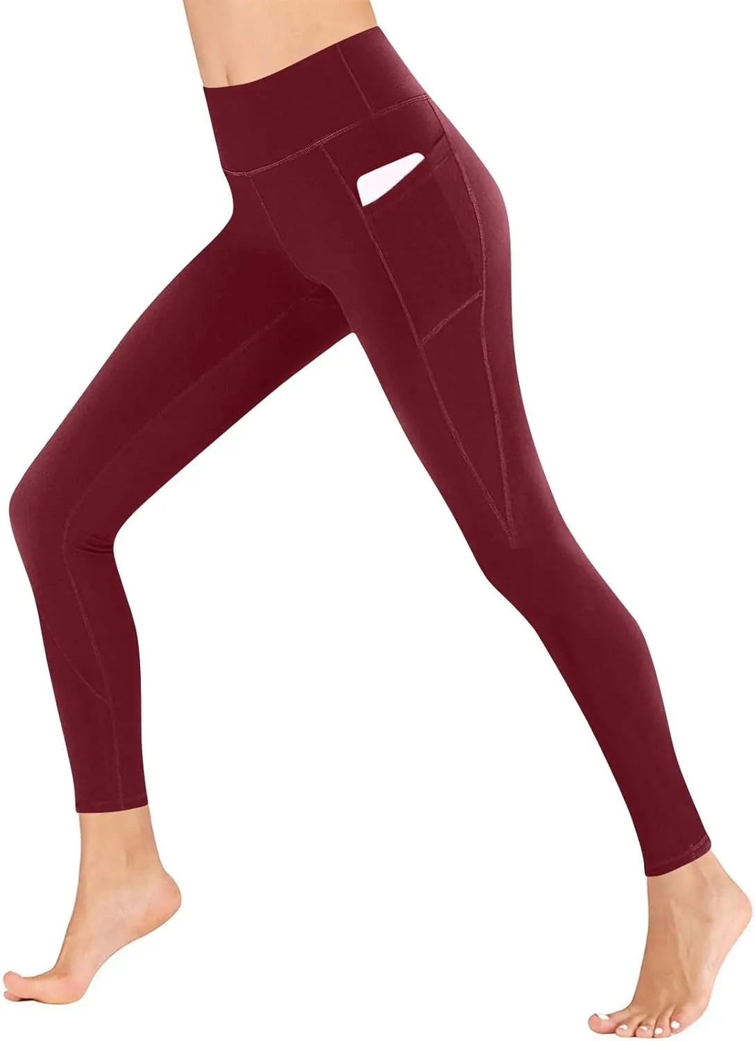 Butt Lifting Leggings for Women Tummy Control High Waist Leggings Workout Yoga Pants with Pockets Stretchy Trousers