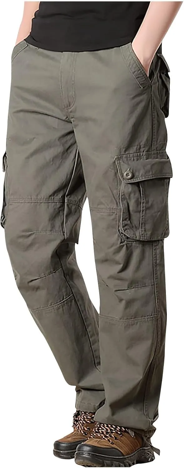 Cargo Pants for Men Relaxed Fit Big and Tall Multi Pockets Straight Athletic Sweatpants Causal Baggy Joggers 2023
