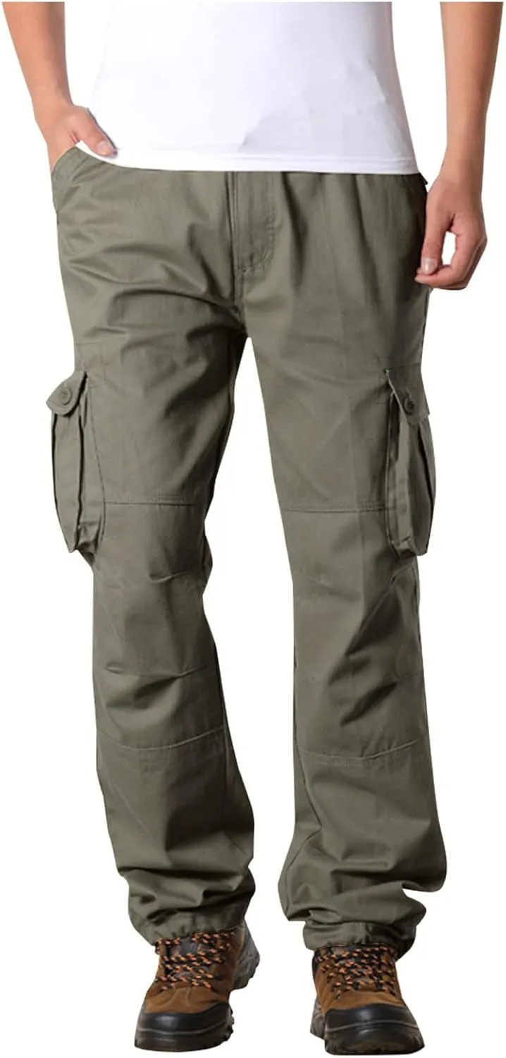 Cargo Pants for Men Relaxed Fit Big and Tall Multi Pockets Straight Athletic Sweatpants Causal Baggy Joggers 2023