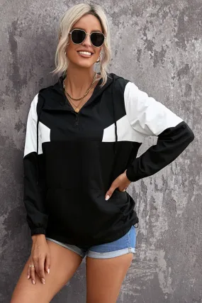 Color Block Drawstring Hoodie