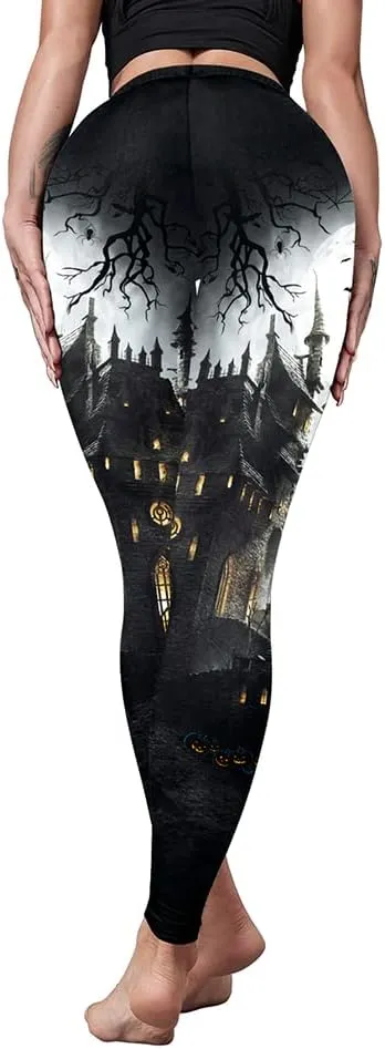 color cosplayer Womens Halloween Leggings Printed Stretchy Leggings Yoga Pants