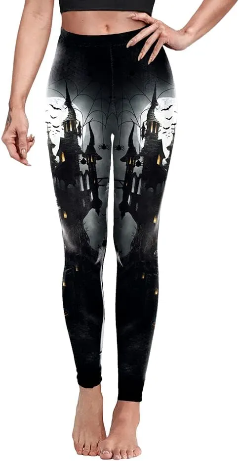 color cosplayer Womens Halloween Leggings Printed Stretchy Leggings Yoga Pants