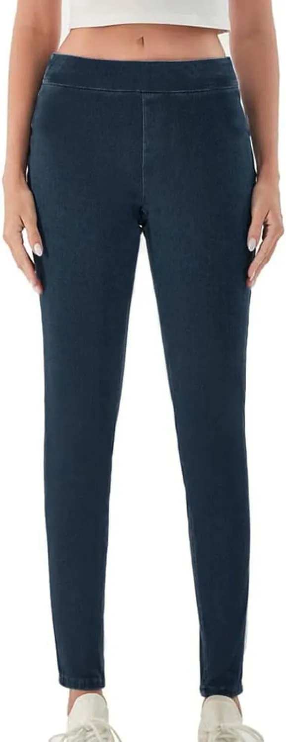 Compression Leggings for Women Trendy Jean High Waisted Plus Size Leggings with Pockets Casual Soft Stretchy Pants