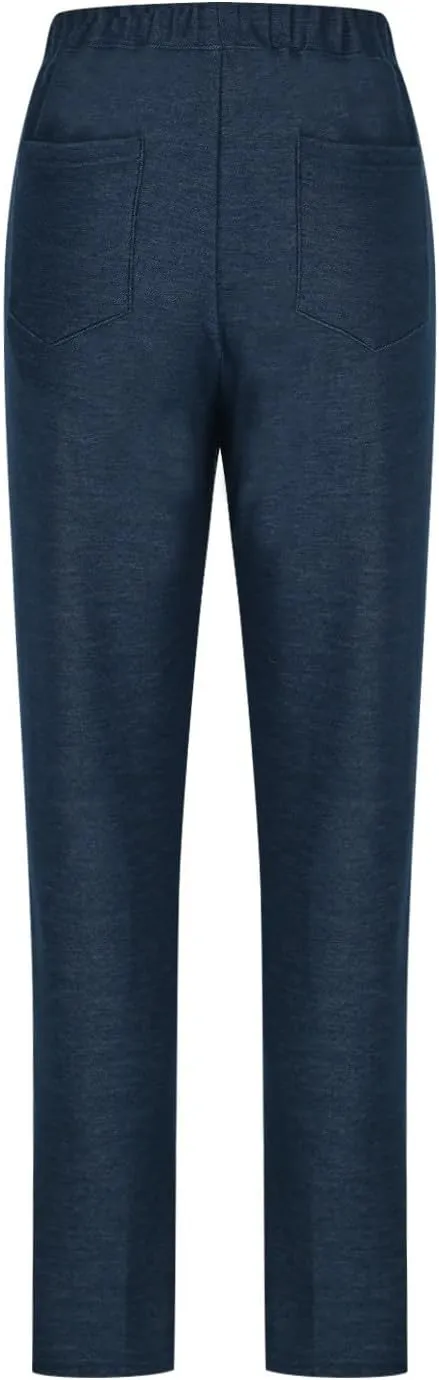 Compression Leggings for Women Trendy Jean High Waisted Plus Size Leggings with Pockets Casual Soft Stretchy Pants