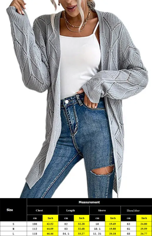 Delilah Ladies Fashion Thin Twist Sweater Cardigan