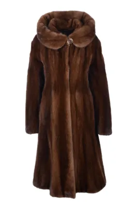 Elegant hooded mink coat