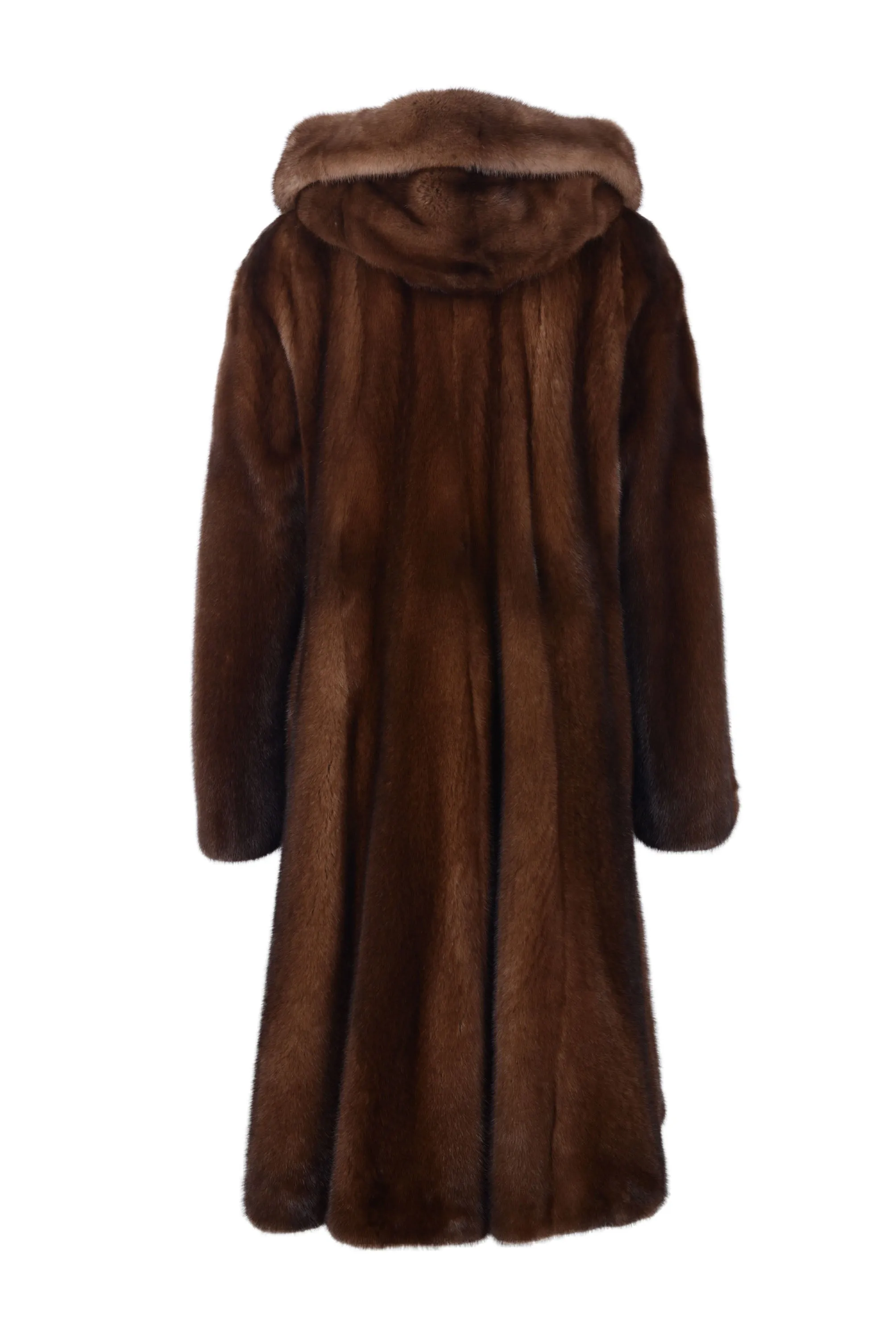 Elegant hooded mink coat