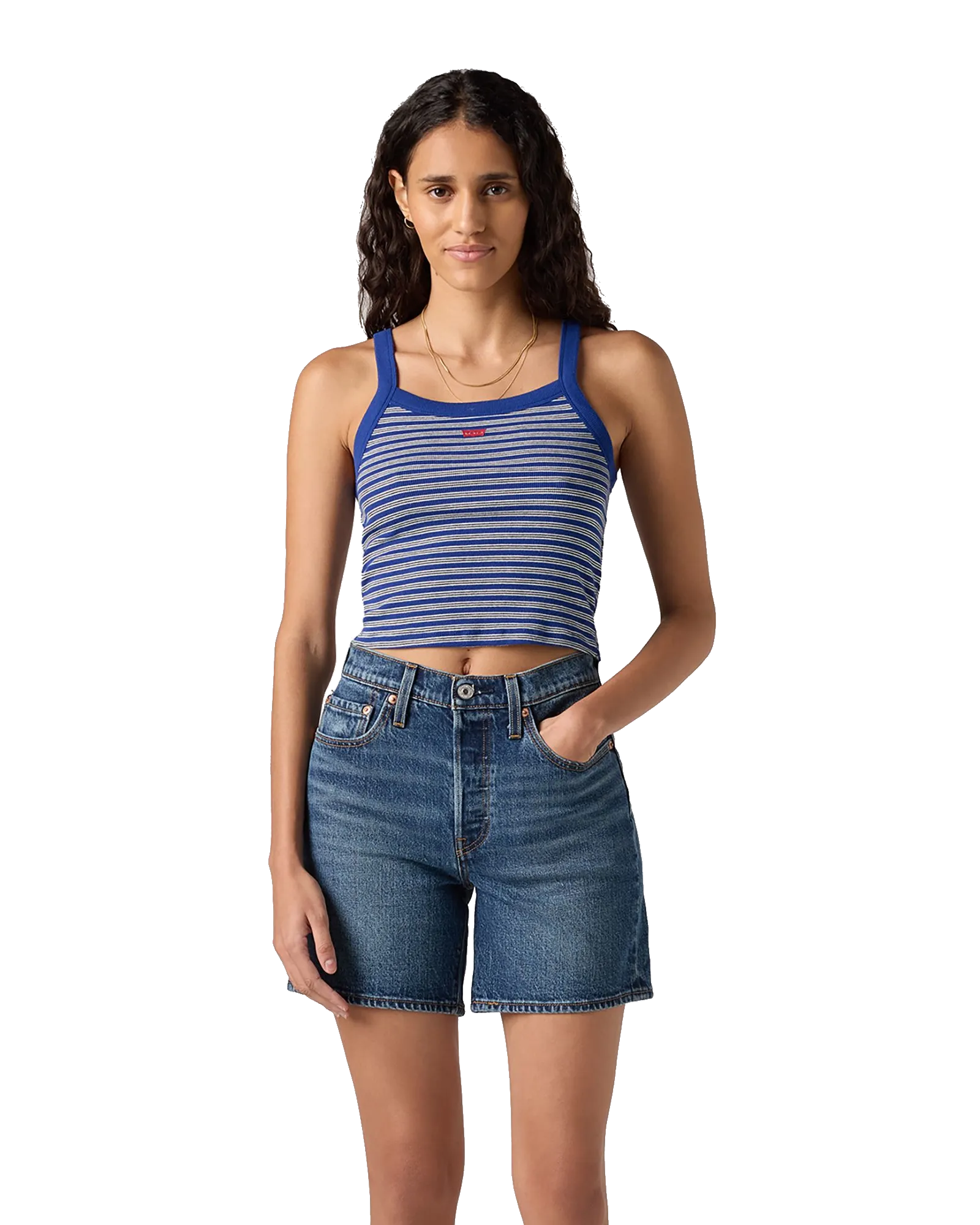 Essential Sporty Rib Vest in Ooo La La Stripe