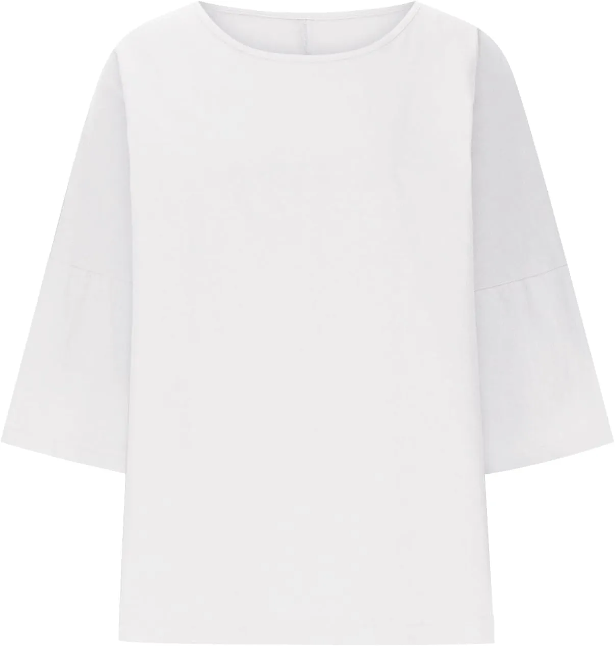 HGps8w Minimalist Linen Shirts for Women 2025 Summer Tops Solid Color Casual 3/4 Sleeve Tees Loose Crew Neck Tunic Blouse