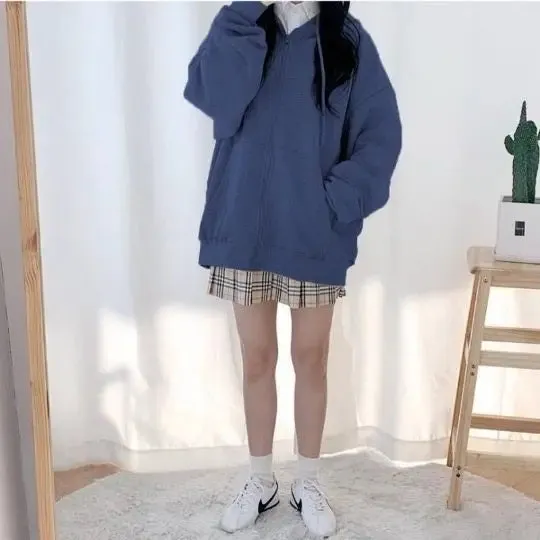 Loose Fleece Hoodie Top