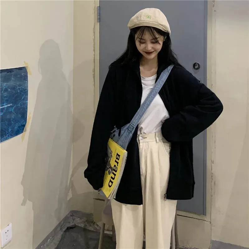 Loose Fleece Hoodie Top