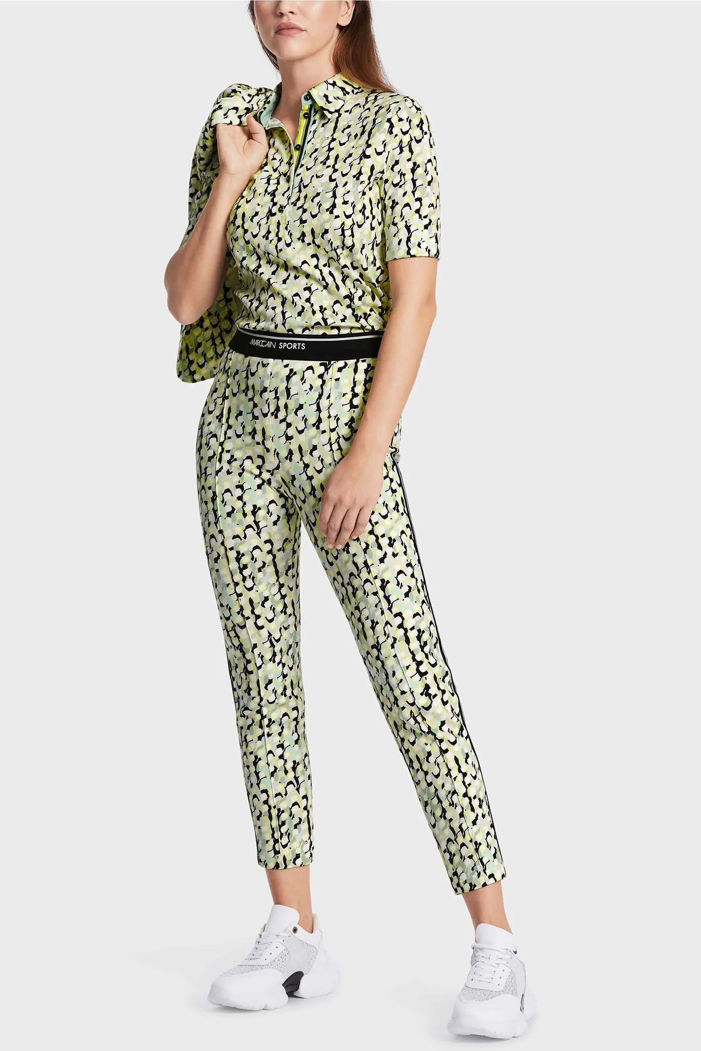 Marc Cain Sports WS 81.27 J19 509 Soft Sage Sofia Pull-On Print Trousers