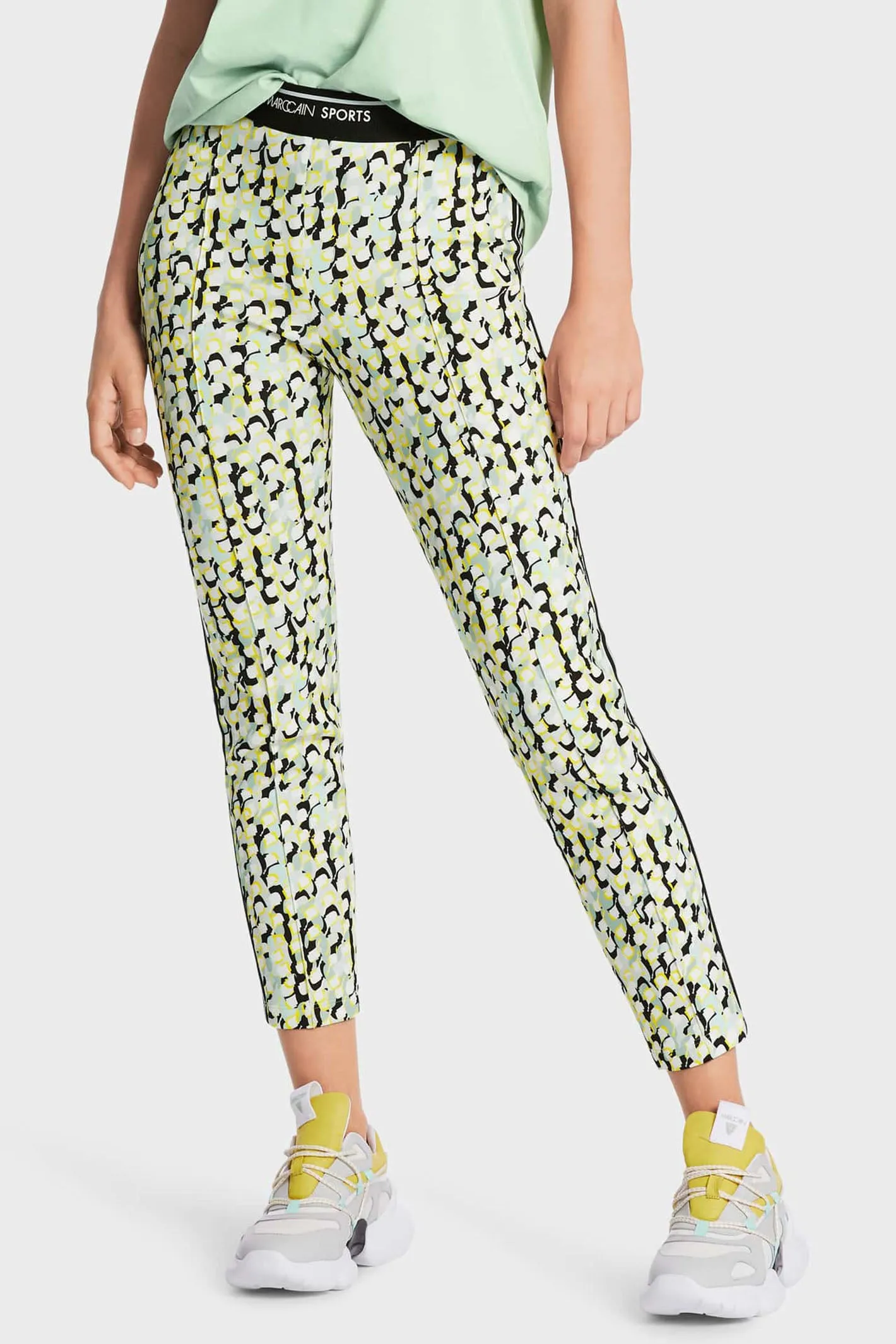 Marc Cain Sports WS 81.27 J19 509 Soft Sage Sofia Pull-On Print Trousers