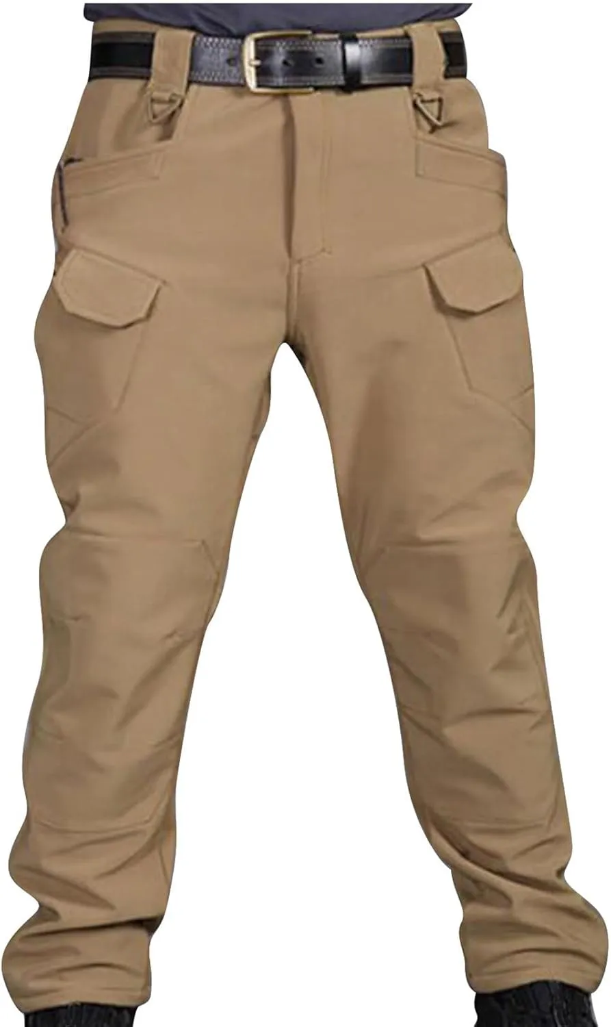 Men's Combat Cargo Pants Elastic Waist Outdoor Hiking Trousers Relaxed Fit Straight Workout Pant Casual Tactical Pant