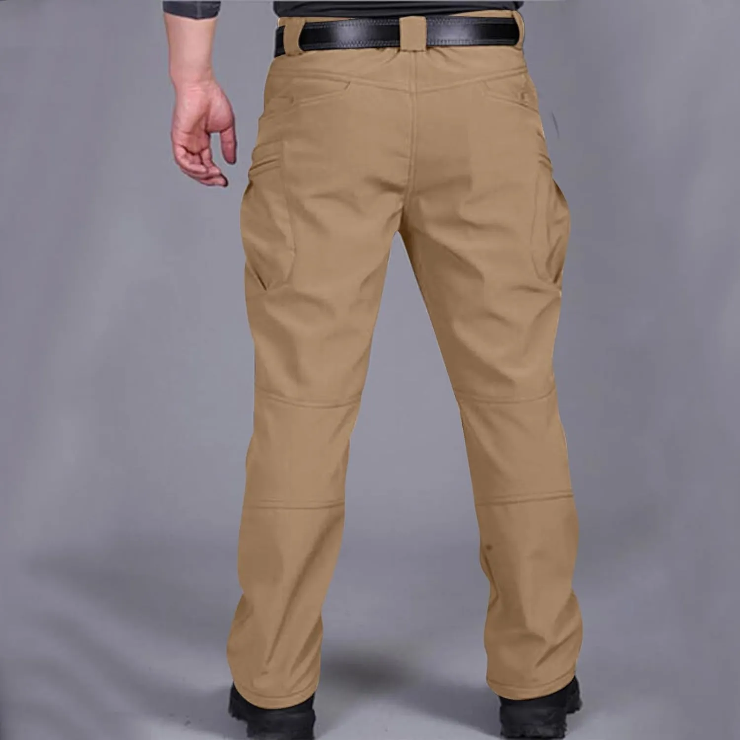 Men's Combat Cargo Pants Elastic Waist Outdoor Hiking Trousers Relaxed Fit Straight Workout Pant Casual Tactical Pant