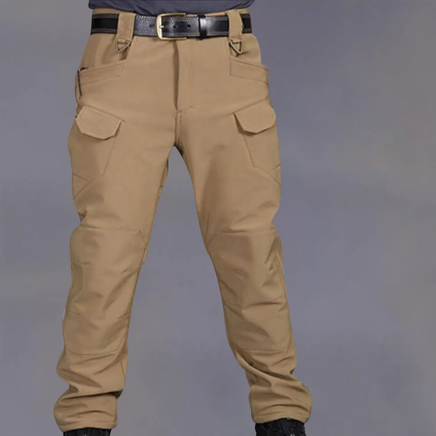 Men's Combat Cargo Pants Elastic Waist Outdoor Hiking Trousers Relaxed Fit Straight Workout Pant Casual Tactical Pant