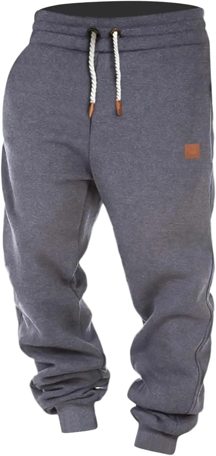 Mens Corduroy Cargo Pants, Baggy Casual Sweatpants, Athletic Drawstring Elastic Waist Relaxed Fit Pants with Pockets