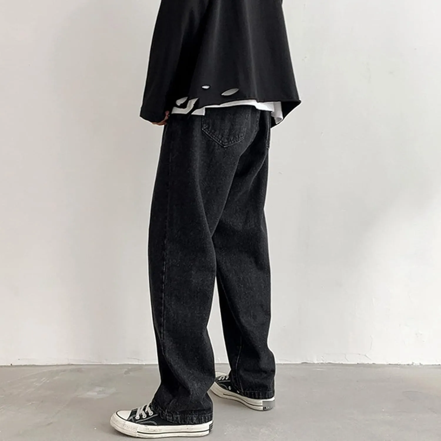Men's Loose Fit Straight Leg Jeans Relaxed Fit Lightweight Denim Jeans Classic Regular Fit 5 Pockets Jean Pants