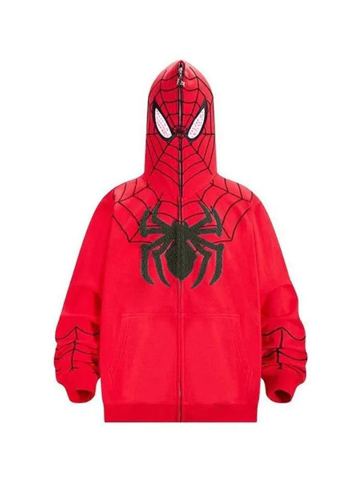 Men's Spider Man Styling Print Oversized Hoodie