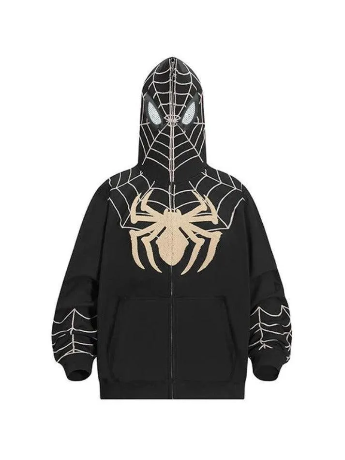 Men's Spider Man Styling Print Oversized Hoodie