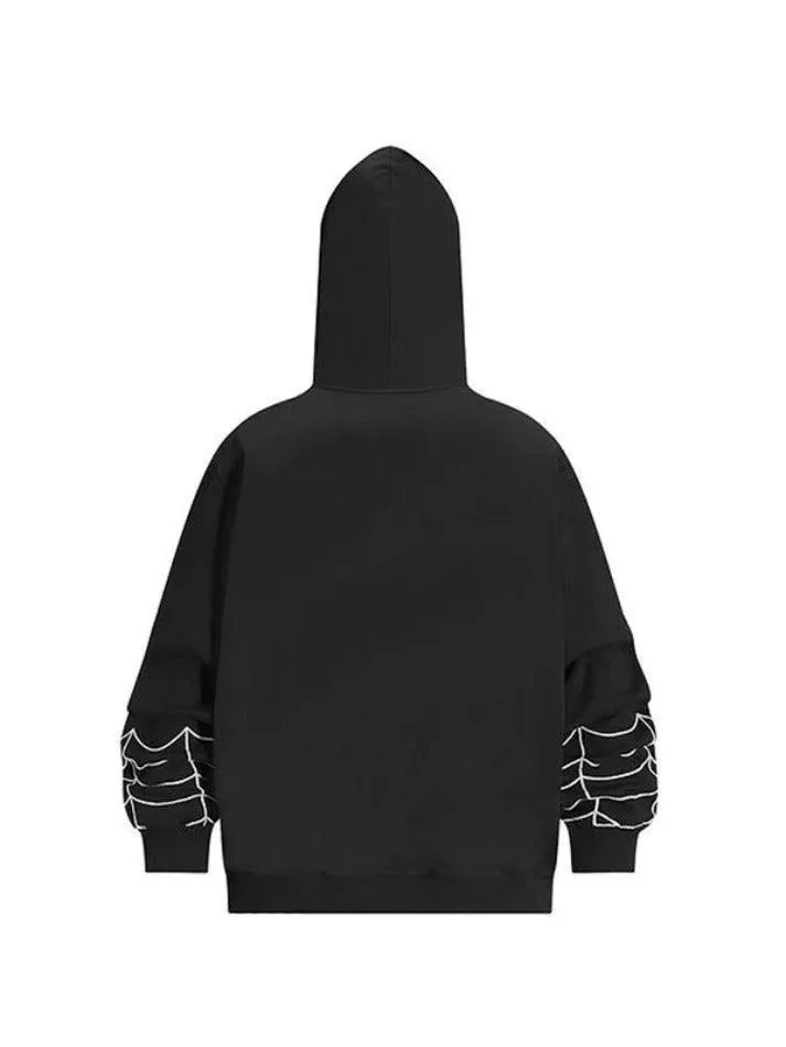Men's Spider Man Styling Print Oversized Hoodie