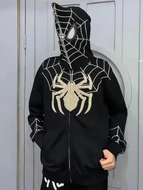 Men's Spider Man Styling Print Oversized Hoodie