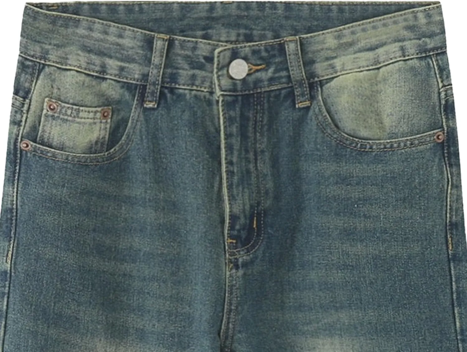 Men's Wide Leg Washed Hip Hop Jeans Fashion Loose Fit Classic Denim Pants Vintage Comfort Streetwear Jeans
