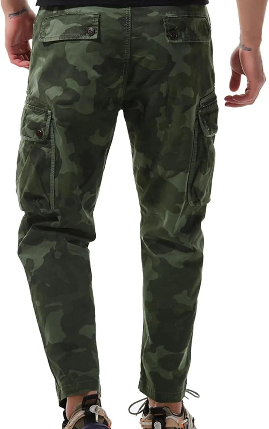 Muscularfit Mens Pants Casual Relaxed Fit Camouflage Cargo Pants Multi Pockets Camo Jogger Athletic Pants Straight Sweatpants