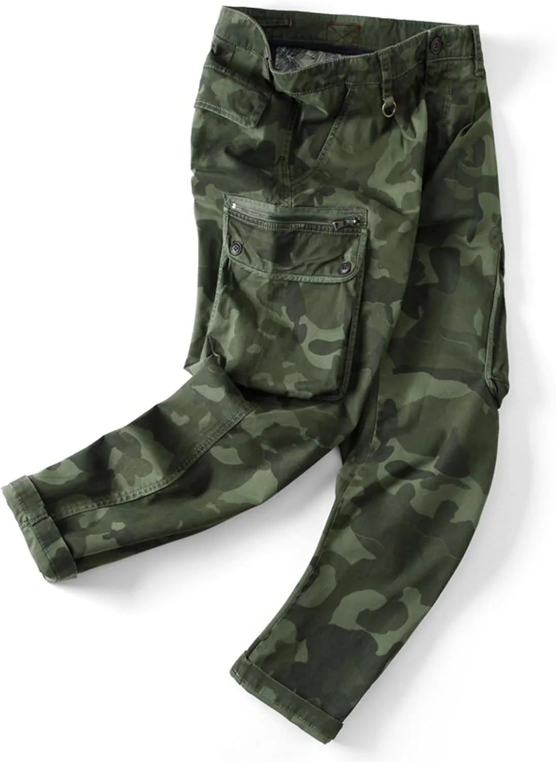 Muscularfit Mens Pants Casual Relaxed Fit Camouflage Cargo Pants Multi Pockets Camo Jogger Athletic Pants Straight Sweatpants