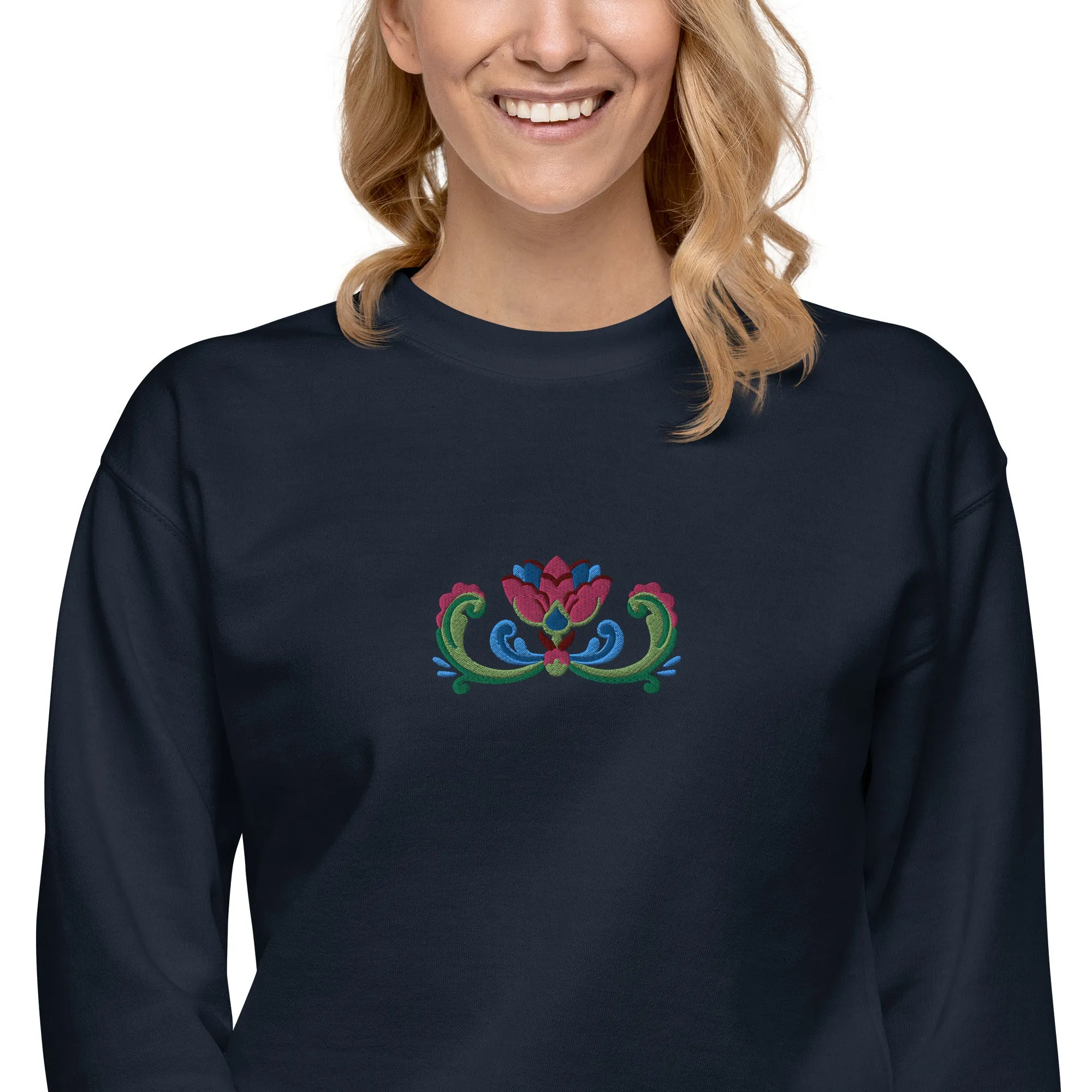 Norwegian Rosemaling Embroidered Sweatshirt