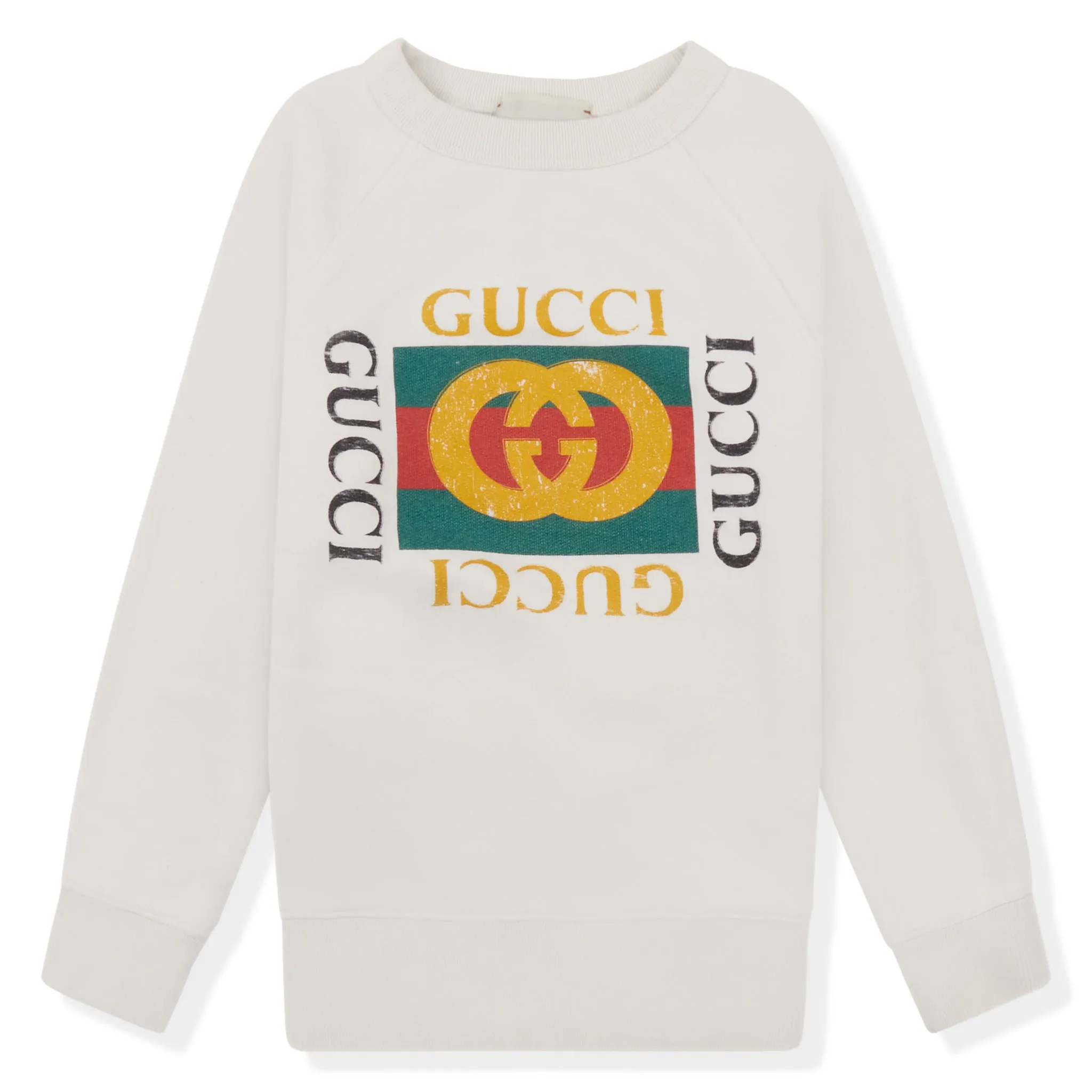Preloved - Gucci Logo Cotton White Kids Sweatshirt