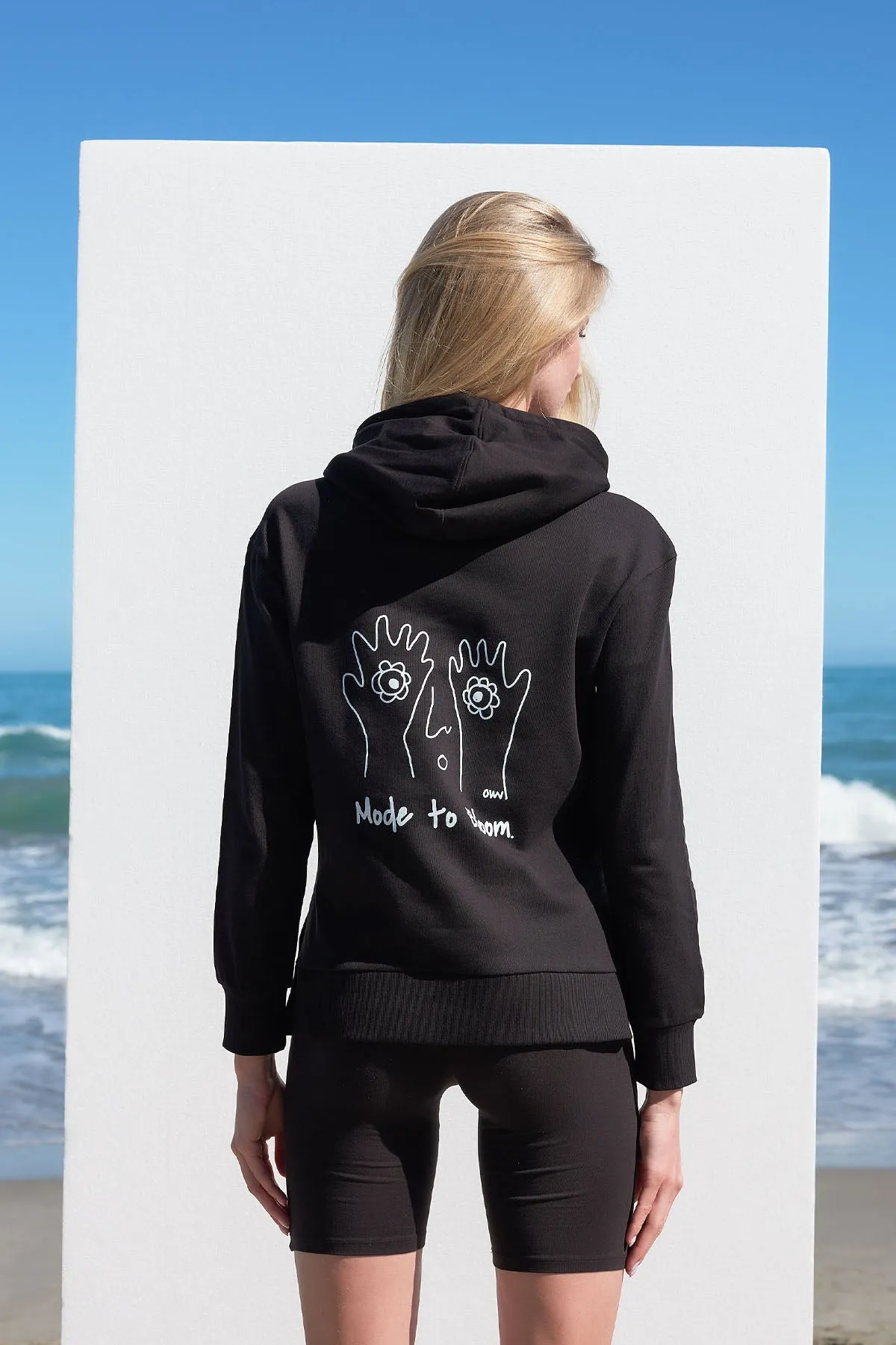 Printed Hoodie Black