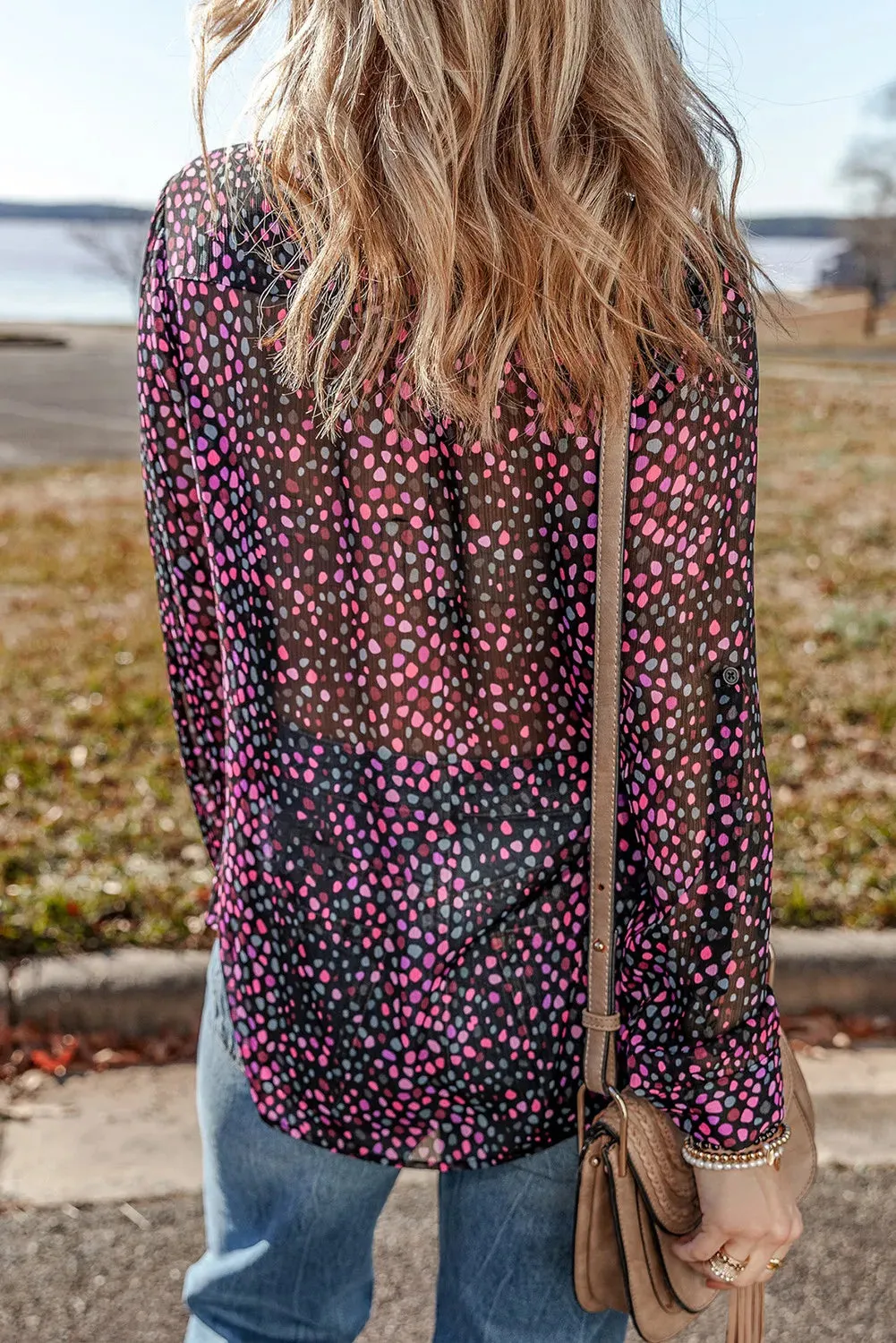 Printed Long Sleeve Blouse