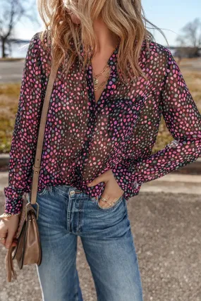 Printed Long Sleeve Blouse