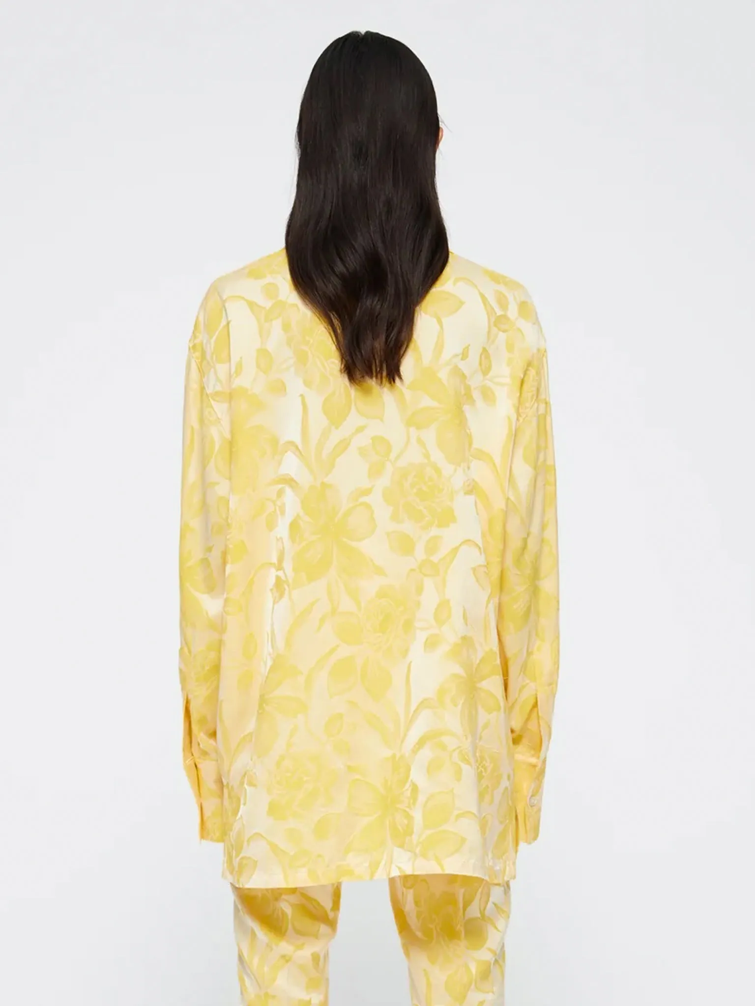 RÓHE Floral Jacquard Blouse Yellow Jacquard Floral