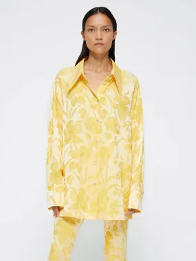 RÓHE Floral Jacquard Blouse Yellow Jacquard Floral