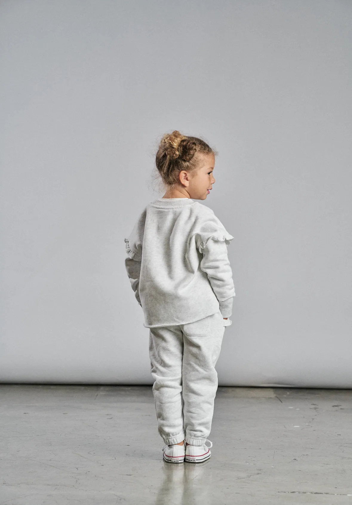 Ruffle Crewneck - Grey